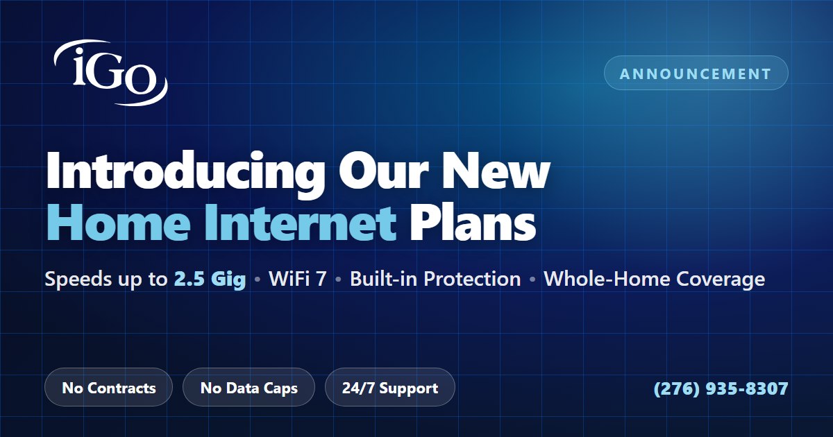 iGo Technology — Introducing our new Home Internet plans with speeds up to 2.5 Gig